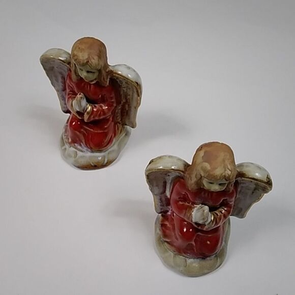 Antique Angels Decorative Figures Handmade Pair - Picture 2 of 5